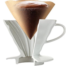 Load image into Gallery viewer, Hario V60 Ceramic Pour Over Coffee Set| Size 02| White