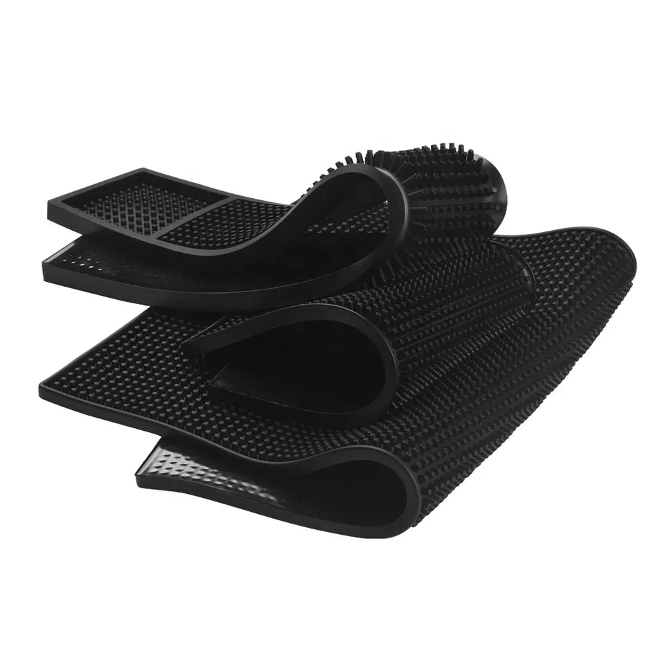 2 Stuks Bar Mat 30 x 15 cm, Silicone Druipende Service Mat voor Club Keuken Cafe, Zwart, Met Cleaning Brush 2 Stuks Bar Mat 30 x 15 cm, Silicone Druipende Service Mat voor Club Keuken Cafe, Zwart, Met Cleaning Brush